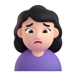 Woman Frowning: light skin tone