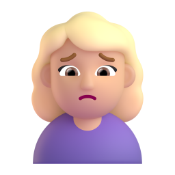 Woman Frowning: medium-light skin tone