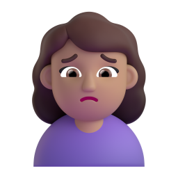 Woman Frowning: medium skin tone