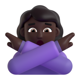 Woman Gesturing No: dark skin tone