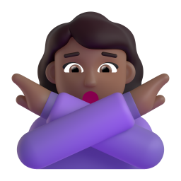 Woman Gesturing No: medium-dark skin tone