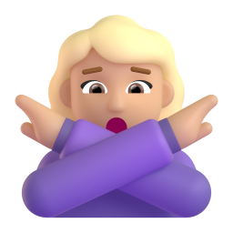 Woman Gesturing No: medium-light skin tone