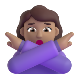 Woman Gesturing No: medium skin tone
