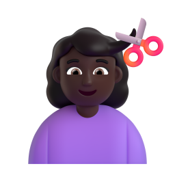 Woman Getting Haircut: dark skin tone