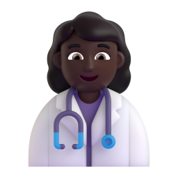 Woman Health Worker: dark skin tone