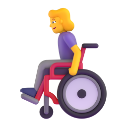 WOMAN IN MANUAL WHEELCHAIR 3D Emoji - High Quality 3D Rendered Emoji WOMAN IN MANUAL WHEELCHAIR 3D Emoji - High Quality 3D Rendered Emoji