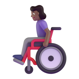 Woman In Manual Wheelchair: medium-dark skin tone