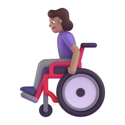 Woman In Manual Wheelchair: medium skin tone