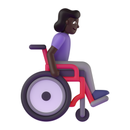 Woman In Manual Wheelchair Facing Right: dark skin tone