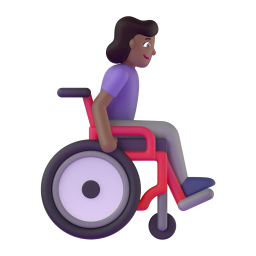 Woman In Manual Wheelchair Facing Right: medium-dark skin tone