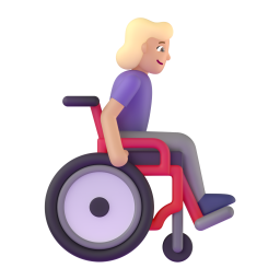 Woman In Manual Wheelchair Facing Right: medium-light skin tone