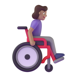 Woman In Manual Wheelchair Facing Right: medium skin tone