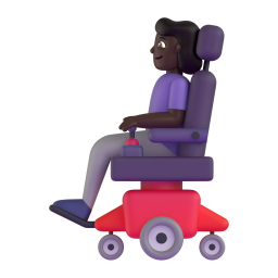 Woman In Motorized Wheelchair: dark skin tone