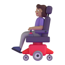 Woman In Motorized Wheelchair: medium skin tone
