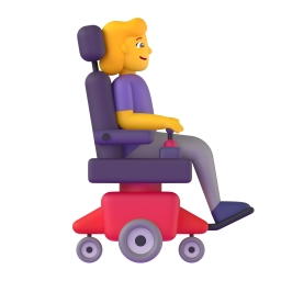 WOMAN IN MOTORIZED WHEELCHAIR FACING RIGHT 3D Emoji - High Quality 3D Rendered Emoji WOMAN IN MOTORIZED WHEELCHAIR FACING RIGHT 3D Emoji - High Quality 3D Rendered Emoji