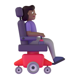Woman In Motorized Wheelchair Facing Right: medium-dark skin tone
