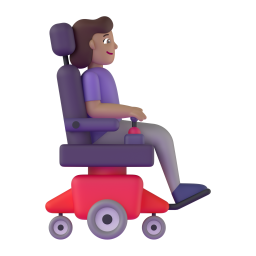 Woman In Motorized Wheelchair Facing Right: medium skin tone