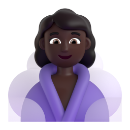 Woman In Steamy Room: dark skin tone