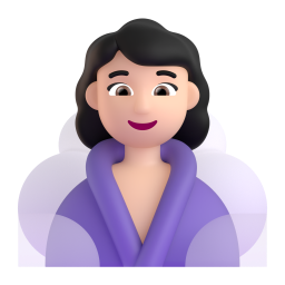 Woman In Steamy Room: light skin tone