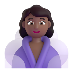 Woman In Steamy Room: medium-dark skin tone
