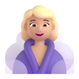 Woman In Steamy Room: medium-light skin tone