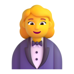 WOMAN IN TUXEDO 3D Emoji - High Quality 3D Rendered Emoji WOMAN IN TUXEDO 3D Emoji - High Quality 3D Rendered Emoji