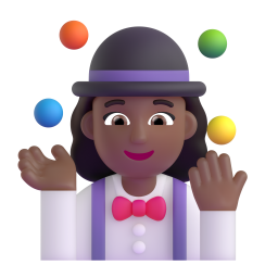 Woman Juggling: medium-dark skin tone