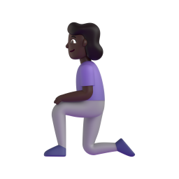 Woman Kneeling: dark skin tone