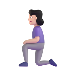 Woman Kneeling: light skin tone