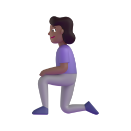 Woman Kneeling: medium-dark skin tone