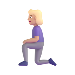 Woman Kneeling: medium-light skin tone