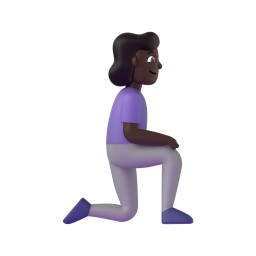 Woman Kneeling Facing Right: dark skin tone