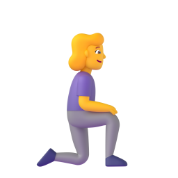 WOMAN KNEELING FACING RIGHT 3D Emoji - High Quality 3D Rendered Emoji