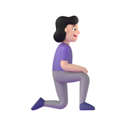 Woman Kneeling Facing Right: light skin tone