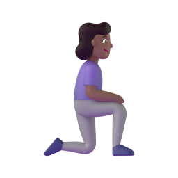 Woman Kneeling Facing Right: medium-dark skin tone