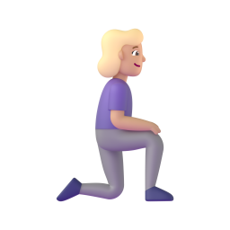 Woman Kneeling Facing Right: medium-light skin tone