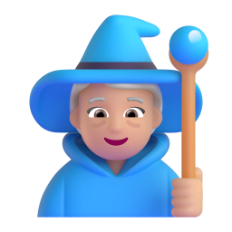 Woman Mage: medium-light skin tone