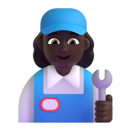 Woman Mechanic: dark skin tone