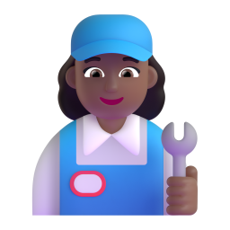 Woman Mechanic: medium-dark skin tone