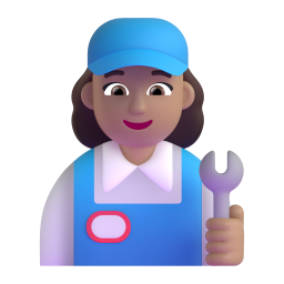 Woman Mechanic: medium skin tone