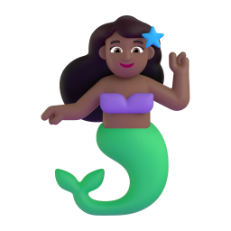 Mermaid: medium-dark skin tone