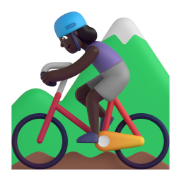 Woman Mountain Biking: dark skin tone