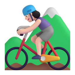 Woman Mountain Biking: light skin tone