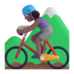 Woman Mountain Biking: medium-dark skin tone