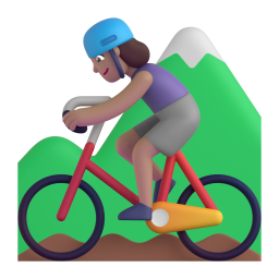 Woman Mountain Biking: medium skin tone