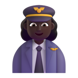 Woman Pilot: dark skin tone