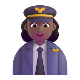 Woman Pilot: medium-dark skin tone