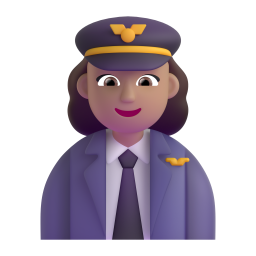 Woman Pilot: medium skin tone