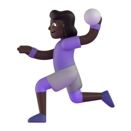 Woman Playing Handball: dark skin tone