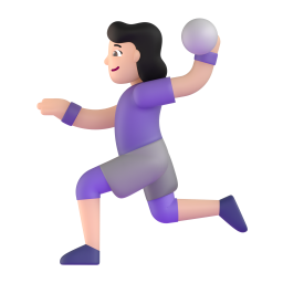 Woman Playing Handball: light skin tone